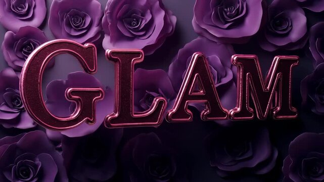 glam purple text letters luxury decorative 

