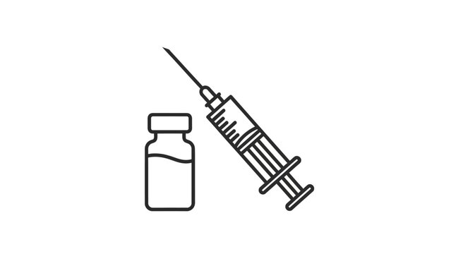 Medical Syringe and Vial Illustration.