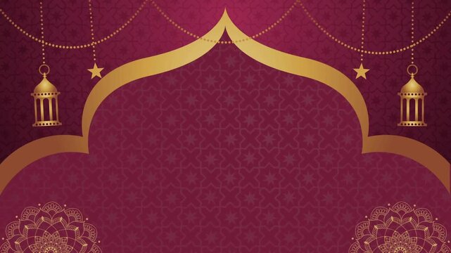 Eid Ramadan Maroon and Gold Greeting Video