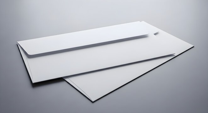 Blank white dl envelopes mockup for corporate identity and stationery design