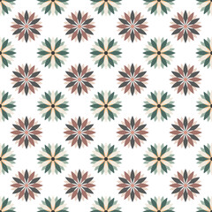Floral Geometry: An intricate design of repeating floral pattern with a harmonious blend of colors, creating a visually captivating arrangement. © Fuse