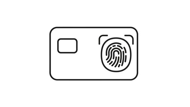 Fingerprint Scanner Icon Simple Design Element.