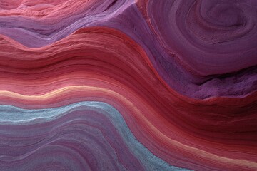 Obraz premium Multicolored sedimentary bands undulating in rock cross section