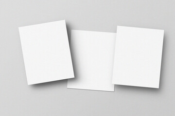 Fototapeta premium Floating Triple Portrait Mockup Perspective View