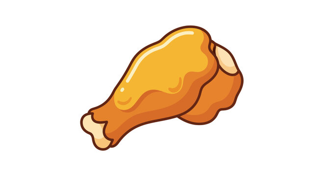 Delicious Roasted Chicken Wing Illustration for Appetizing Food and Snack Concepts