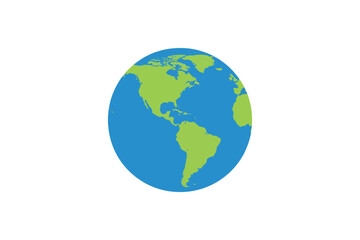 Fototapeta premium Simple stylized two-dimensional globe with continents