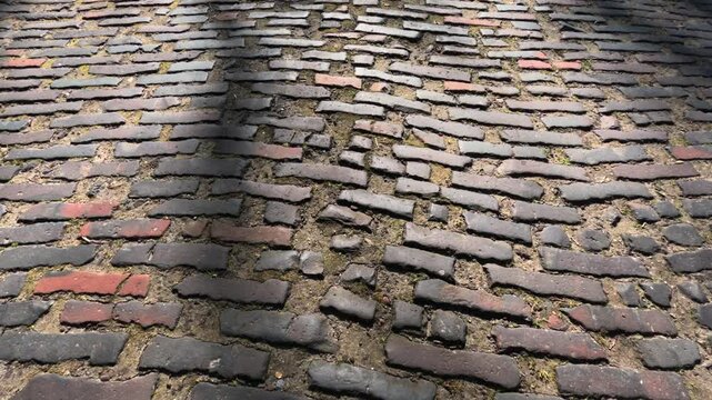 Lights And Shadows On Cobblestone Background Texture
