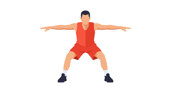 Man doing a jumping jack exercise for fitness and cardio