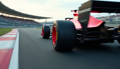 Fototapeta premium Formula racing cars speeding in motorsport challenge competition