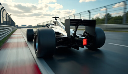 Fototapeta premium Formula racing cars speeding in motorsport challenge competition