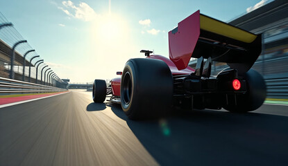 Fototapeta premium Formula racing cars speeding in motorsport challenge competition