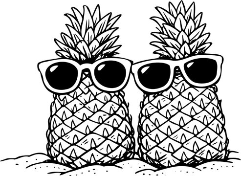 pineapple on the beach