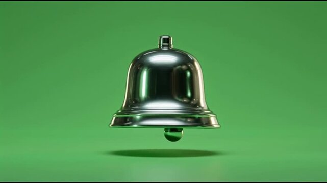 Shiny metal bell, silver bell, metallic bell, alert icon
