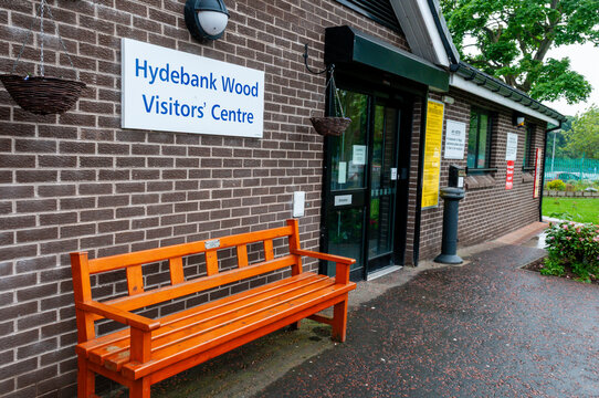 A white sign at the high-security entrance to Hydebank Wood Young Offenders Centre and female prison in Belfast, Northern Ireland.