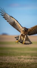 Fototapeta premium Fierce Hawk Diving in Flight With Extended Talons