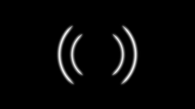Radio waves seamless animation background video footage sound wave signal, radar, and artificial intelligent audio wave. concentric waves radiating from a communication tower.