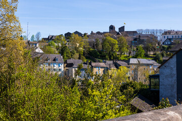Obraz premium Sainte-Croix district at the top of a hill in Oloron-Sainte-Marie