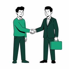 Fototapeta premium Business Deal Illustration Containing handshake agreement professional meeting contract deal and business concept Flat illustration
