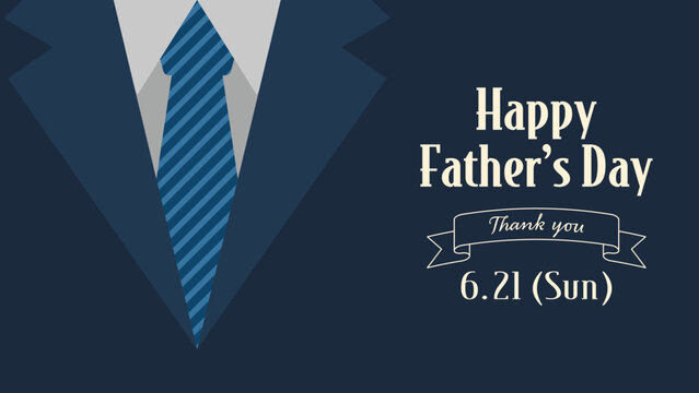 Vector illustration of stylish Father's Day background with suit and tie [16:9 Horizontal]