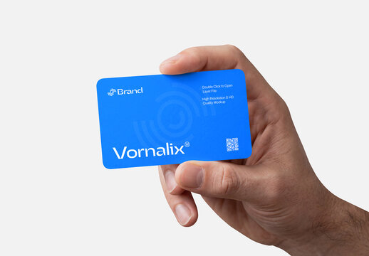 Hand Holding Business Card Mockup for Branding