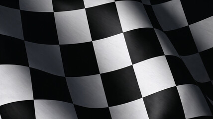 Fototapeta premium Close up of black and white checkered racing flag background