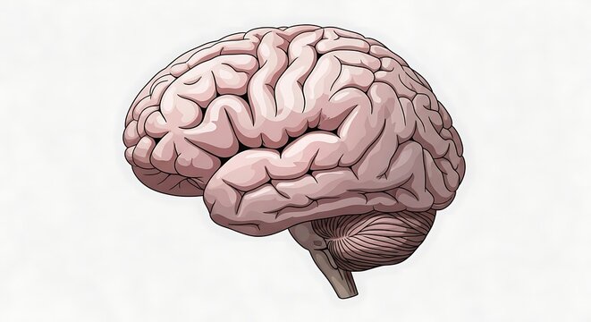 Human Brain Anatomy Medical Illustration.