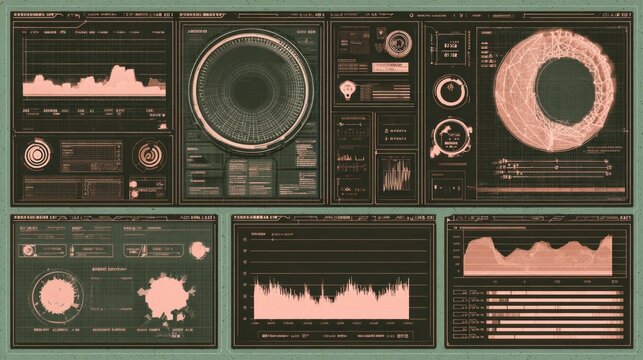 Futuristic DJ Equipment and Digital Audio Interface Display.