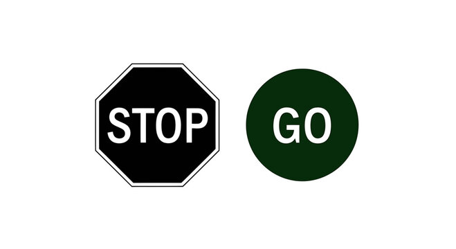 Stop and Go Road Sign Vector Symbols Illustration