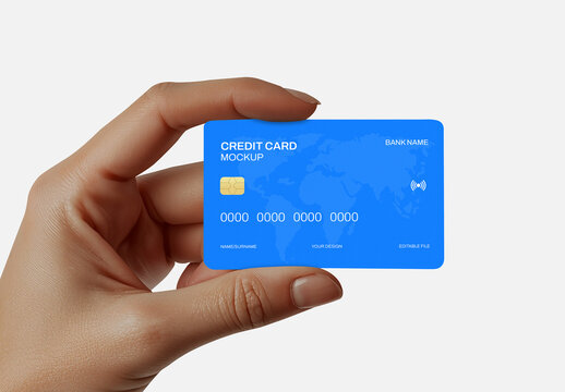 Hand Holding Credit Card Mockup