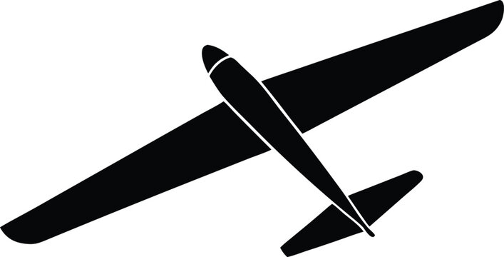 Glider aircraft top view symbol