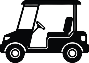 Fototapeta premium Golf cart vehicle icon silhouette