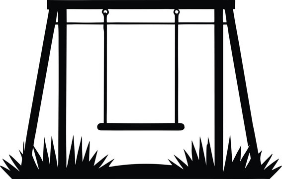 Playground swing set graphic illustration silhouette