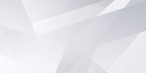 Obraz premium White and grey 3d modern abstract background with polygonal texture. Soft gray wide abstract banner. Vector illustration
