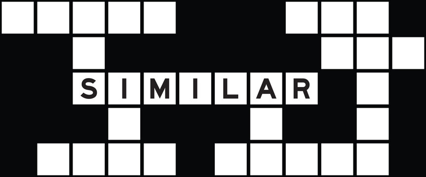 Alphabet letter in word similar on crossword puzzle background
