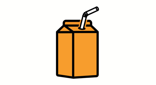 orange juice carton with straw for beverage branding and packaging design