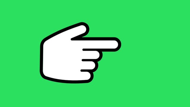 Animation white mouse cursor on green screen.
