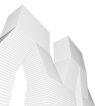 Modern architecture. Building concept sketch.