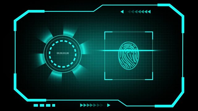 Digital frame animation with cyan glowing border. Digital frame futuristic dashboard interface. Digital frame modern software technology graphic on black.
