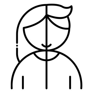 Bigender Or Androgynous Person Character
