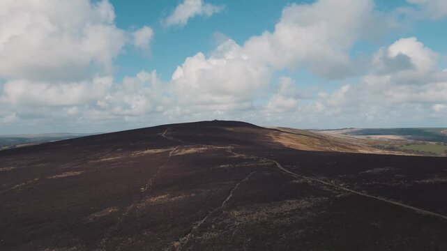 Aerial landscape of Exmoor National Park, UK