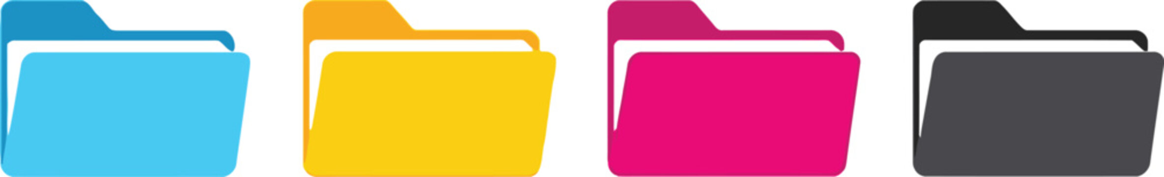 stack of colorful folders with documents flat design vector illustration