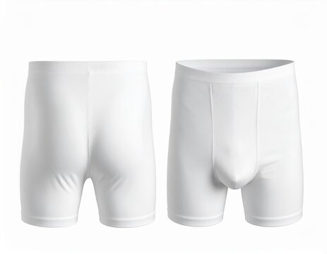 white tight boxer briefs front and back realistic clean minimal studio garment mockup