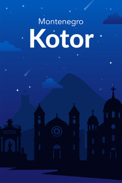 Kotor A Beautiful Nightscape Showcasing Montenegros Rich Historical and Cultural Heritage