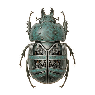 Steampunk mechanical beetle insect robot automaton