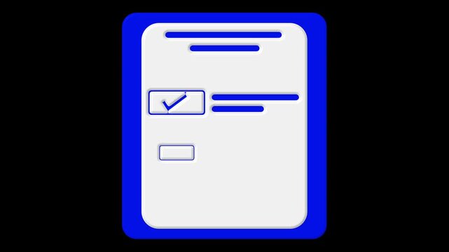 3D rendered clipboard icon with blue border and paper. 3D rendered clipboard for tasks. Professional 3D rendered clipboard for office management and document organization.