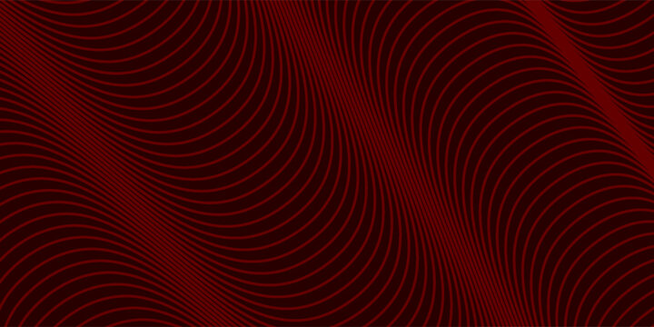 an optical illusion with wavy, parallel lines in white over a dark maroon background.