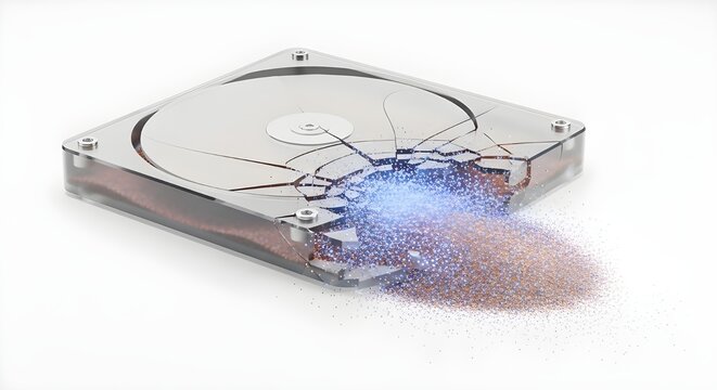 Smashed Computer Hard Drive Data Loss, Corruption, Fragmented Information