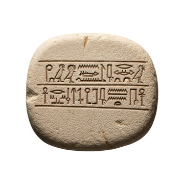 Ancient Egyptian Hieroglyphs on a Stone Tablet