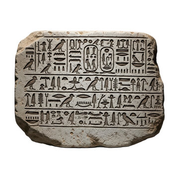 Ancient Egyptian hieroglyphic stone tablet