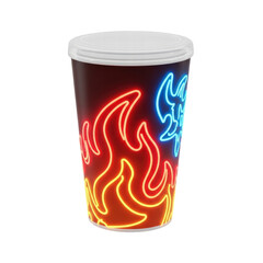 Fototapeta premium Flaming Neon Cup